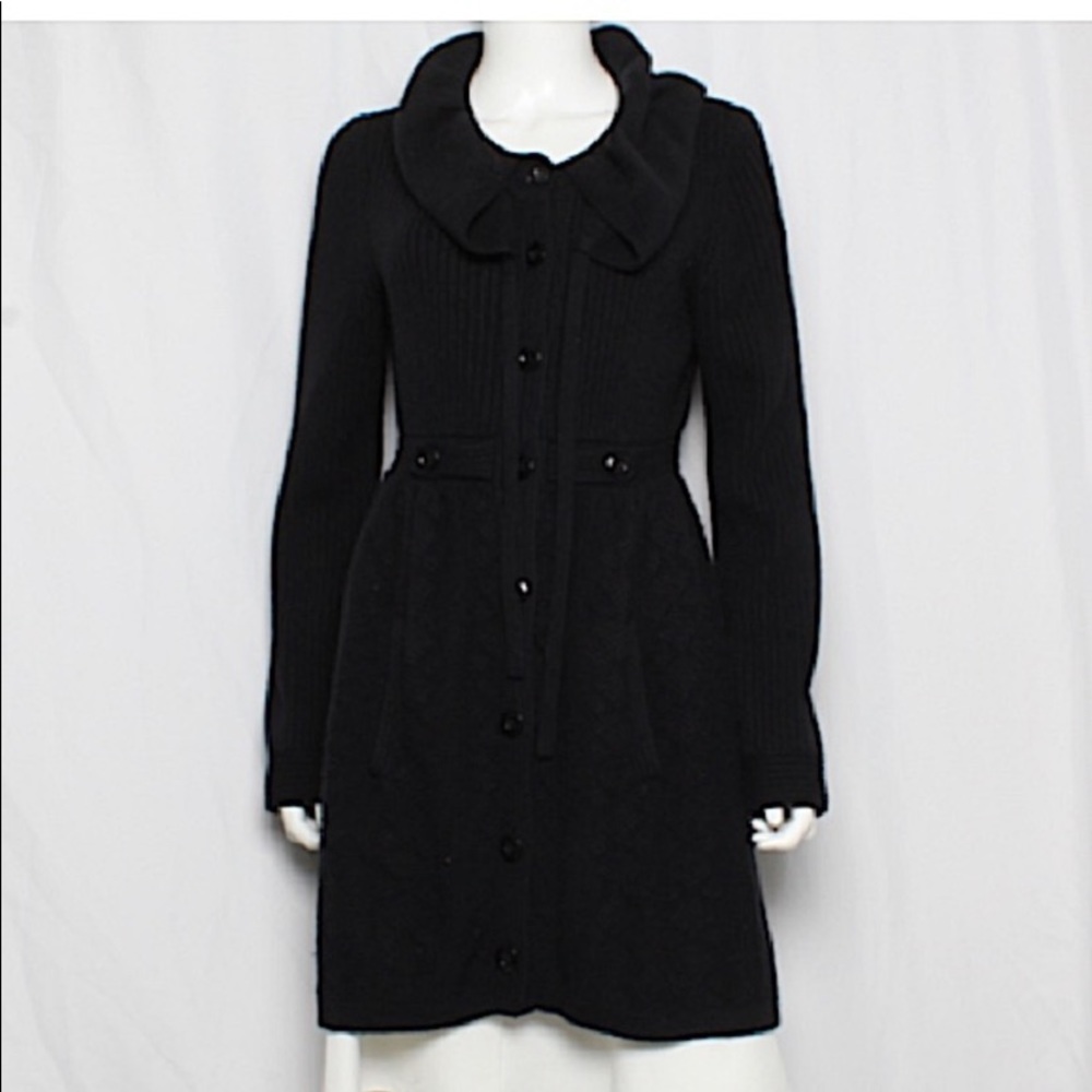 Trendy Nanette Lepore black L long cardigan